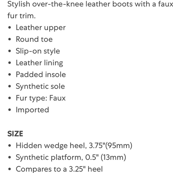 Dolce Vita Perly Cognac OTK genuine Leather Boots with Faux Shearling Lining NWT - Picture 9 of 11